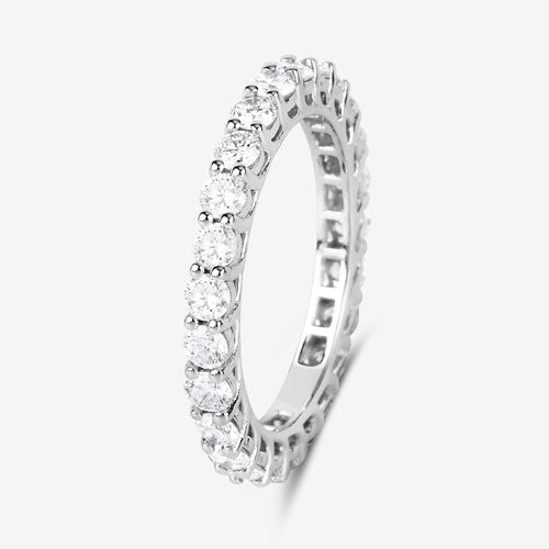Anillo de oro blanco de 14K con diamante cultivado en laboratorio de 1,50 quilates