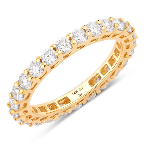 Anillo de oro amarillo de 14K con diamante de laboratorio de 1,50 quilates