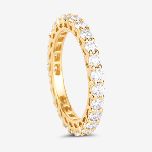 Anillo de oro amarillo de 14K con diamante de laboratorio de 1,50 quilates