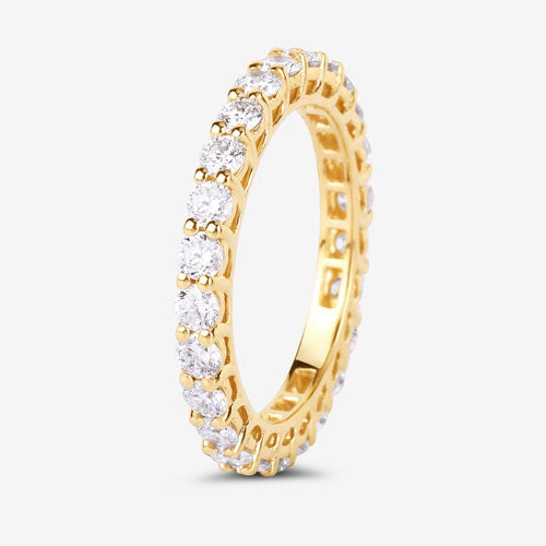 Anillo de oro amarillo de 14K con diamante de laboratorio de 1,50 quilates