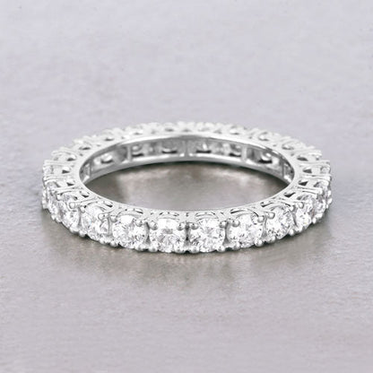 Anillo de oro blanco de 14K con diamante de laboratorio de 2,00 quilates