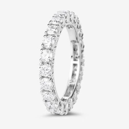 Anillo de oro blanco de 14K con diamante de laboratorio de 2,00 quilates