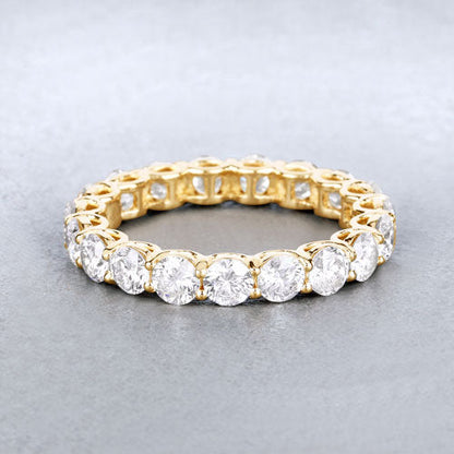 Anillo de oro amarillo de 14 quilates con diamante cultivado en laboratorio de 3,00 quilates
