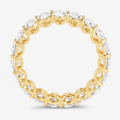 Anillo de oro amarillo de 14 quilates con diamante cultivado en laboratorio de 3,00 quilates
