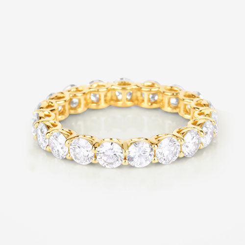 Anillo de oro amarillo de 14 quilates con diamante cultivado en laboratorio de 3,00 quilates