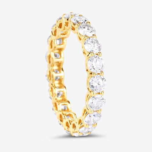 Anillo de oro amarillo de 14 quilates con diamante cultivado en laboratorio de 3,00 quilates