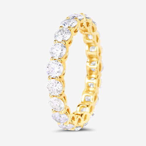 Anillo de oro amarillo de 14 quilates con diamante cultivado en laboratorio de 3,00 quilates
