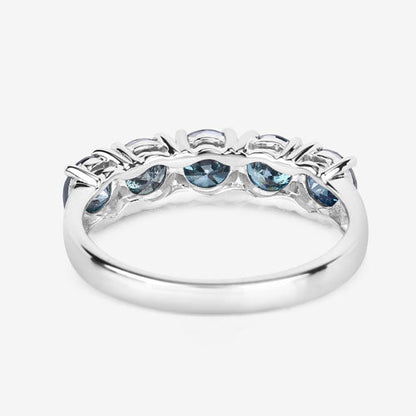Anillo de oro blanco de 14K con diamante azul auténtico de 1,22 quilates