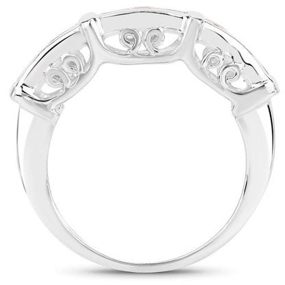 Anillo de plata de ley .925 con zafiro naranja auténtico de 1,08 quilates