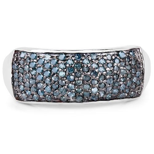 Anillo de plata de ley .925 con diamante azul genuino de 0,42 quilates
