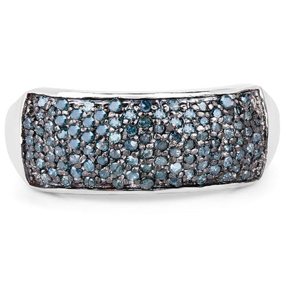 Anillo de plata de ley .925 con diamante azul genuino de 0,42 quilates