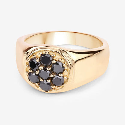 Anillo de Plata Esterlina .925 con Diamante Negro Genuino de 0.91 Quilates