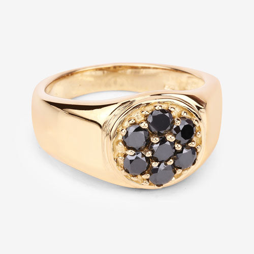 Anillo de Plata Esterlina .925 con Diamante Negro Genuino de 0.91 Quilates