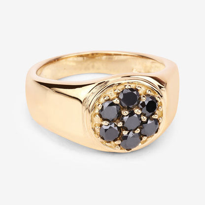 Anillo de Plata Esterlina .925 con Diamante Negro Genuino de 0.91 Quilates