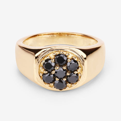 Anillo de Plata Esterlina .925 con Diamante Negro Genuino de 0.91 Quilates