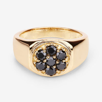 Anillo de Plata Esterlina .925 con Diamante Negro Genuino de 0.91 Quilates