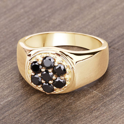 Anillo de Plata Esterlina .925 con Diamante Negro Genuino de 0.91 Quilates
