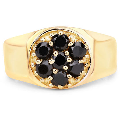 Anillo de Plata Esterlina .925 con Diamante Negro Genuino de 0.91 Quilates
