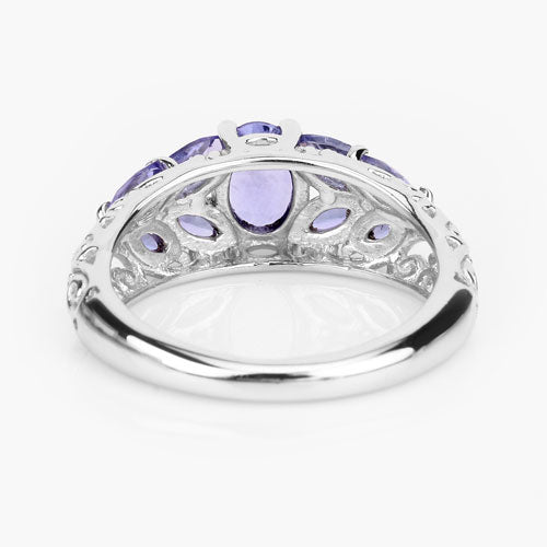 Anillo de plata de ley .925 con tanzanita genuina de 1.63 quilates