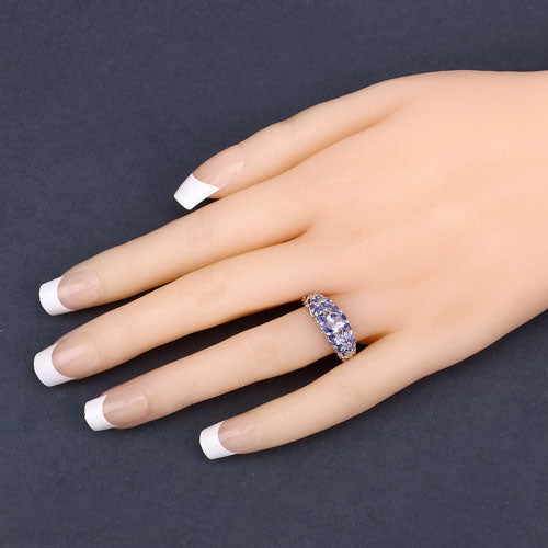 Anillo de plata de ley .925 con tanzanita genuina de 1.63 quilates