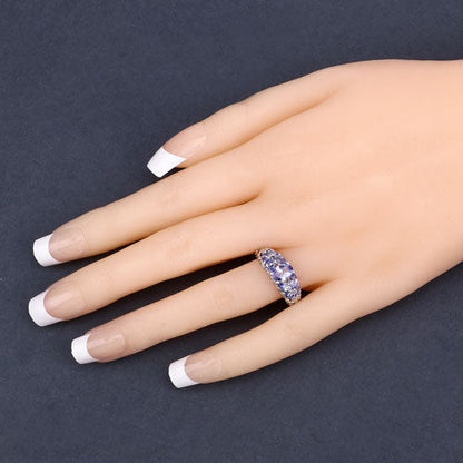 Anillo de plata de ley .925 con tanzanita genuina de 1.63 quilates
