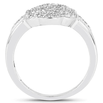 Anillo de plata de ley .925 chapado en oro amarillo de 14 quilates con diamantes blancos genuinos de 0.29 quilates