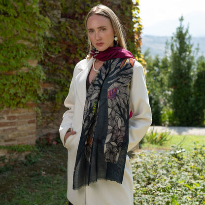 Bosco - Wool Scarf - Raspberry