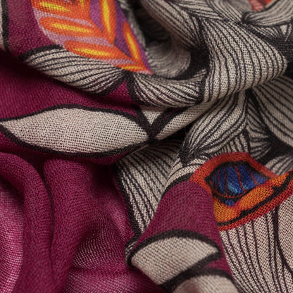 Bosco - Wool Scarf - Raspberry