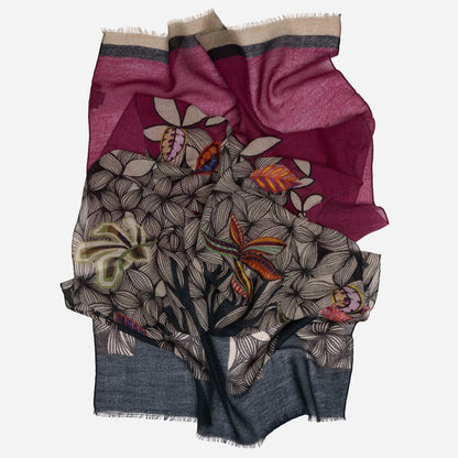 Bosco - Wool Scarf - Raspberry