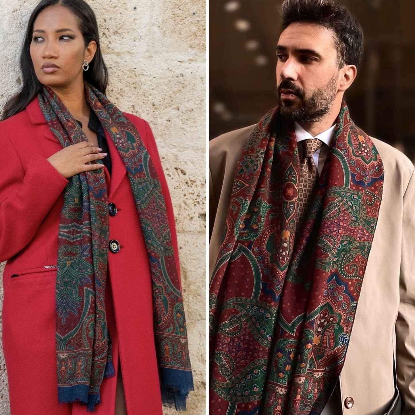 Uffizi - Wool Scarf - Chianti Red - My Men's Shop