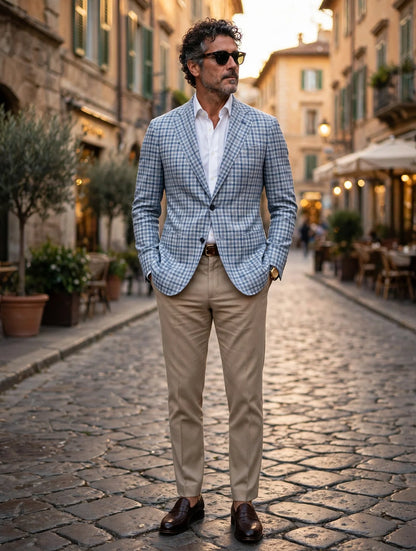 Sartorio Gingham Wool-Silk Sport Jacket