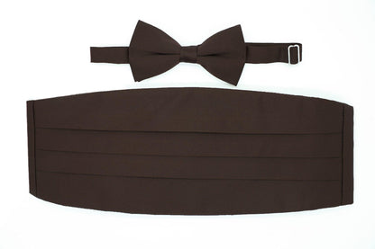 Satine Brown Bow Tie & Cummerbund Set