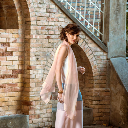 Carmen - Silk Scarf Shawl - Blush Pink - My Men's Shop