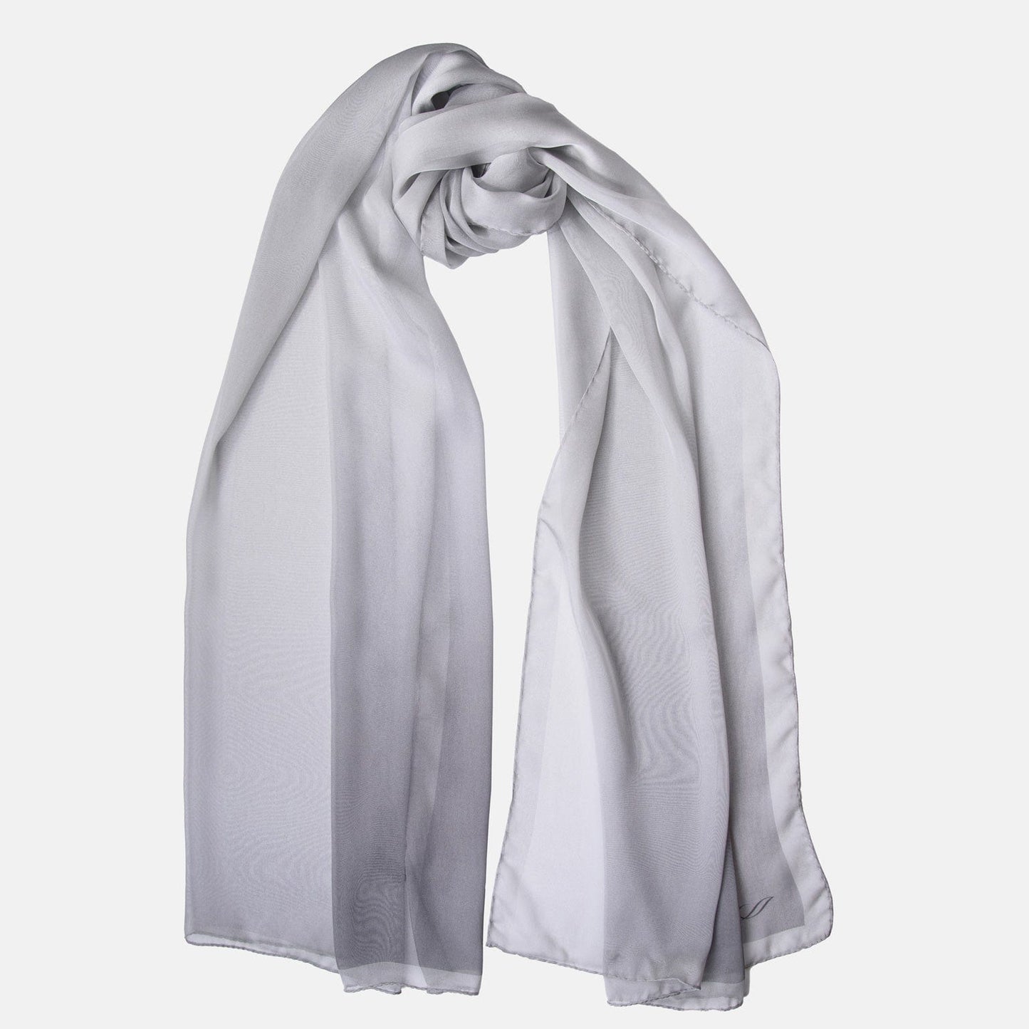 Sophia - Silk Scarf Shawl - Silver Pearl