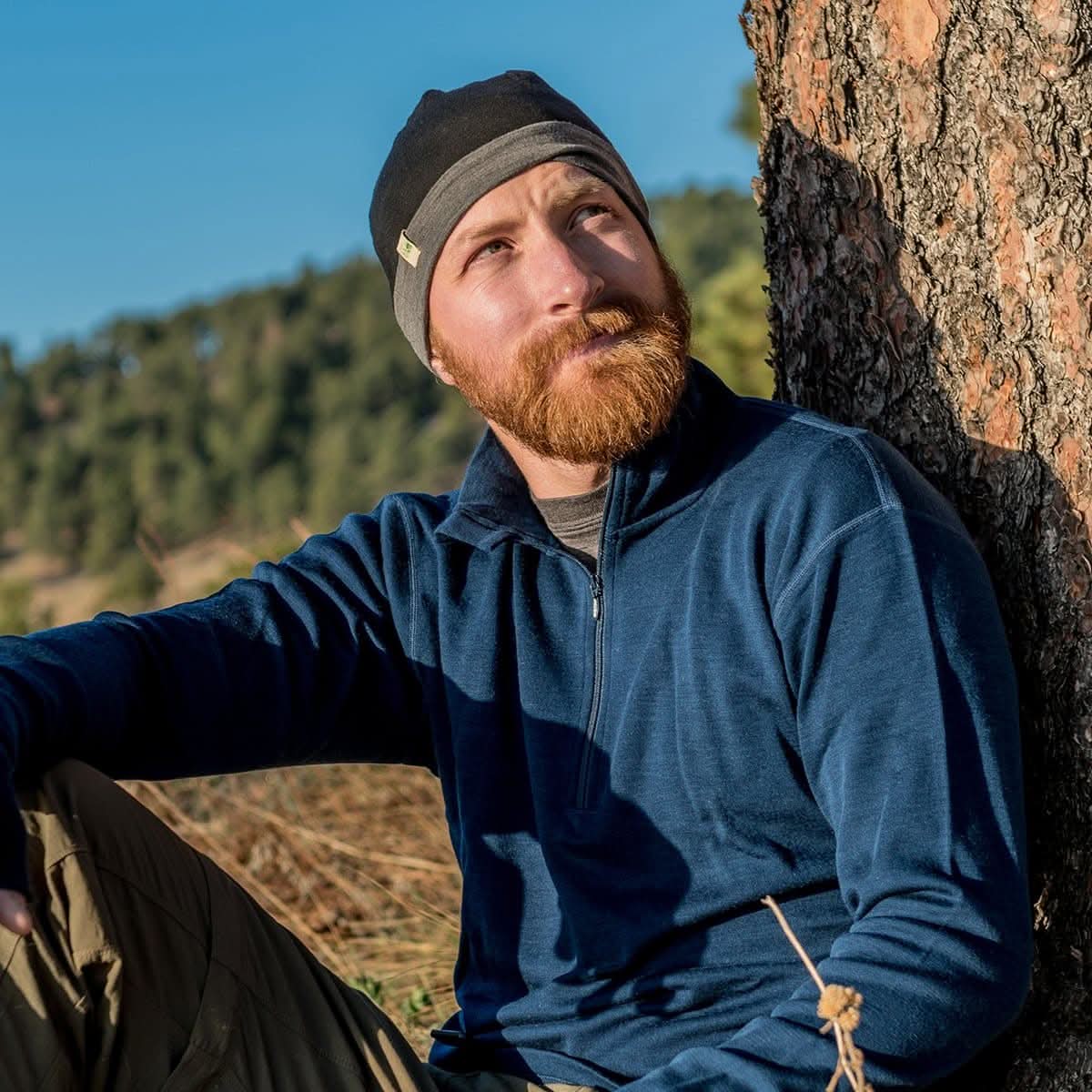 Cremallera de 1/4 de lana de peso medio para hombre - 100% lana merino