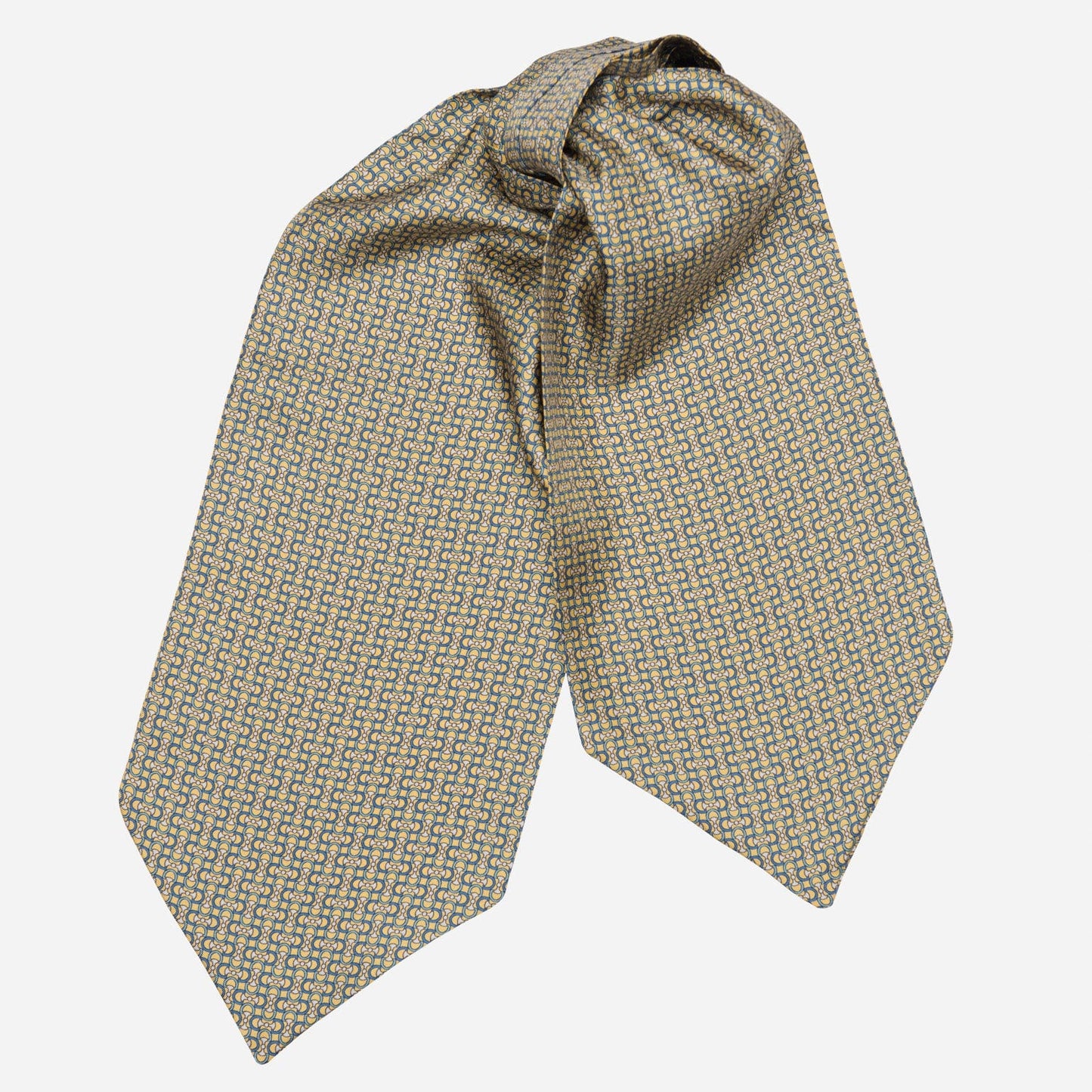 Condotti - Silk Ascot Cravat Tie - Yellow and Blue - My Men's Shop