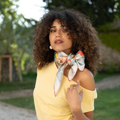 Melograno - Silk Foulard - Powder Blue