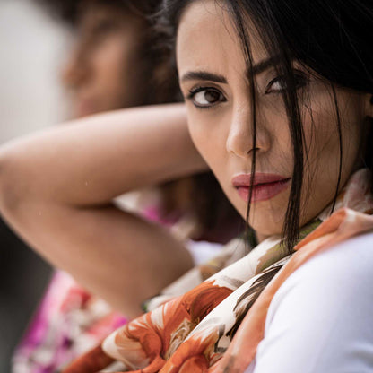 Rosa - Long Silk Scarf - Peach - My Men's Shop