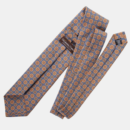 Claudius - Printed Madder Silk Tie - Venetian Blue - My Men's Shop