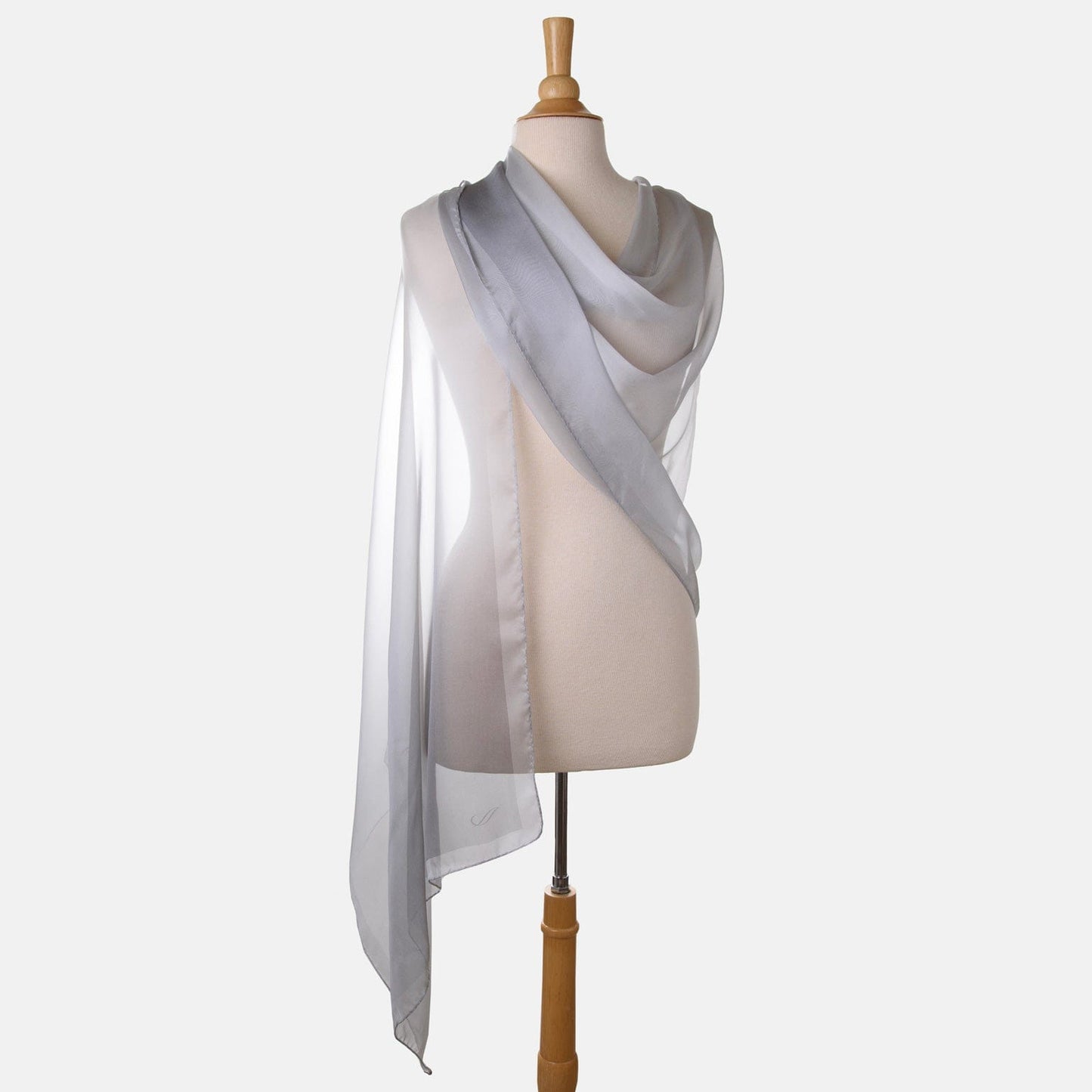 Sophia - Silk Scarf Shawl - Silver Pearl