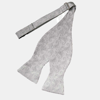 Leonardo - Silk Bow Tie - Silver - My Men's Shop
