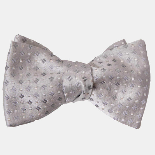 Bellini - Silk Bow Tie - Silver - My Men's Shop