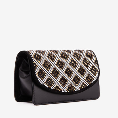 The Nampula Black Glitter Leather Handbag