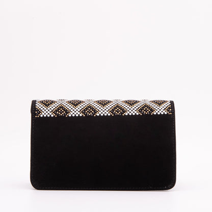 The Nampula Black Glitter Leather Handbag