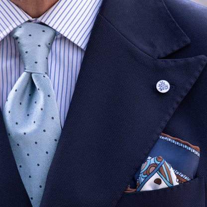 Martino - Silk Pocket Square - Blue - My Men's Shop