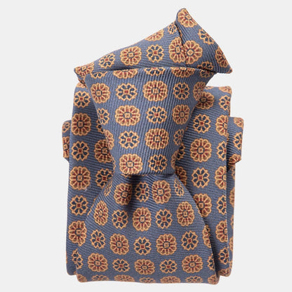 Claudius - Printed Madder Silk Tie - Venetian Blue - My Men's Shop
