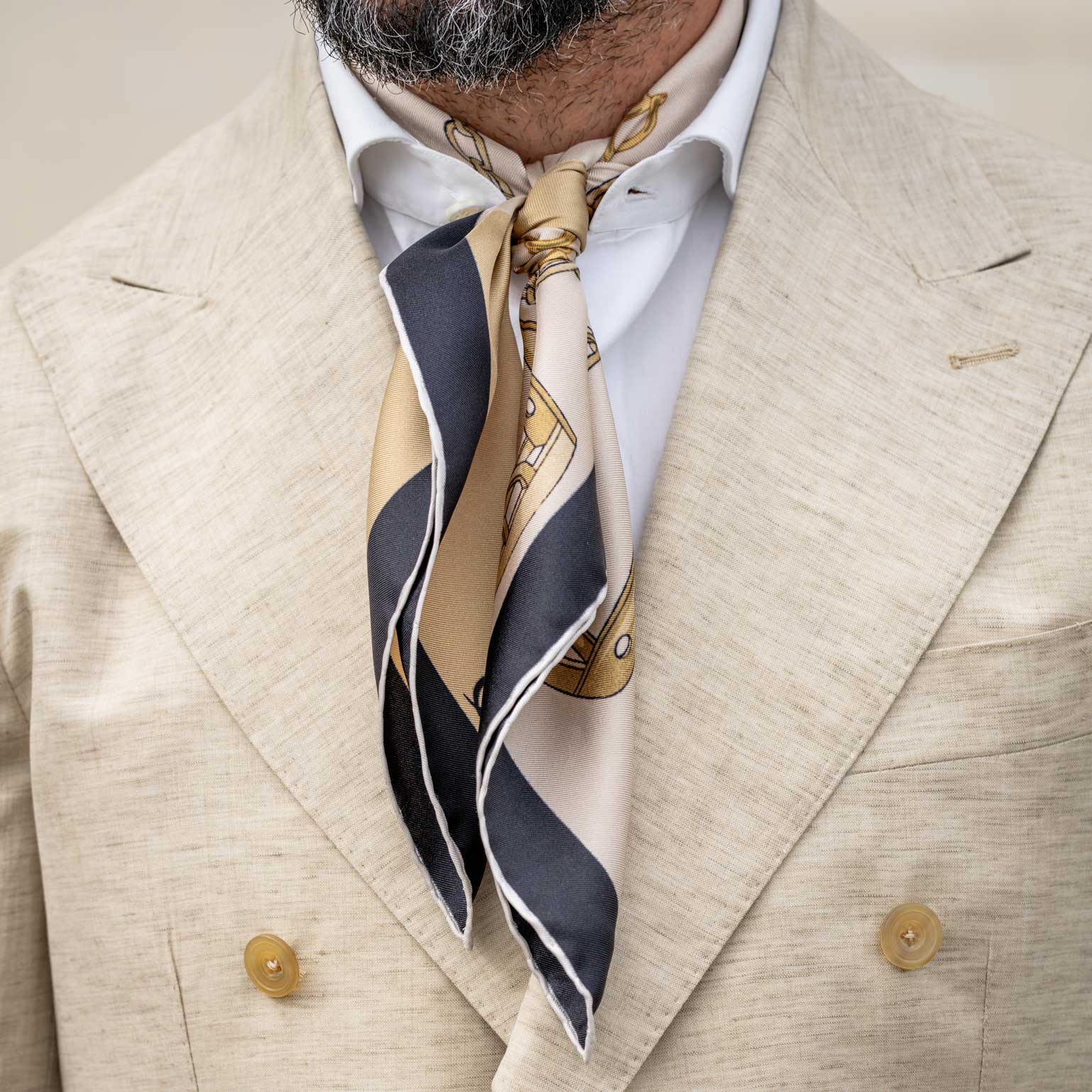 San Siro - Silk Neckerchief - Tan - My Men's Shop