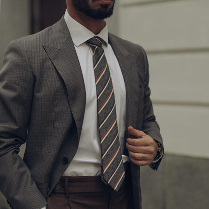 Velletri - Silk Jacquard Tie - Steel