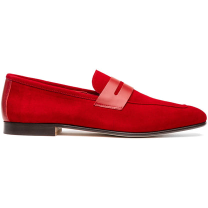 16-672-RED Mocasines Penny de ante y piel de ternera Tippa Rojos