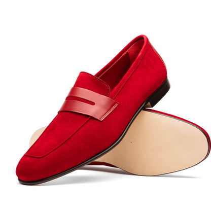 16-672-RED Mocasines Penny de ante y piel de ternera Tippa Rojos